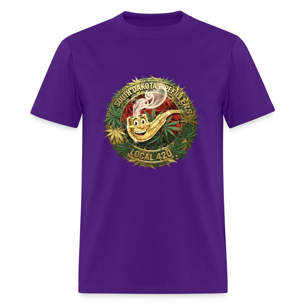 SOUTH DAKOTA PIPEFILLERS LOCAL 420  F/B DESIGN Men's T-Shirt - purple