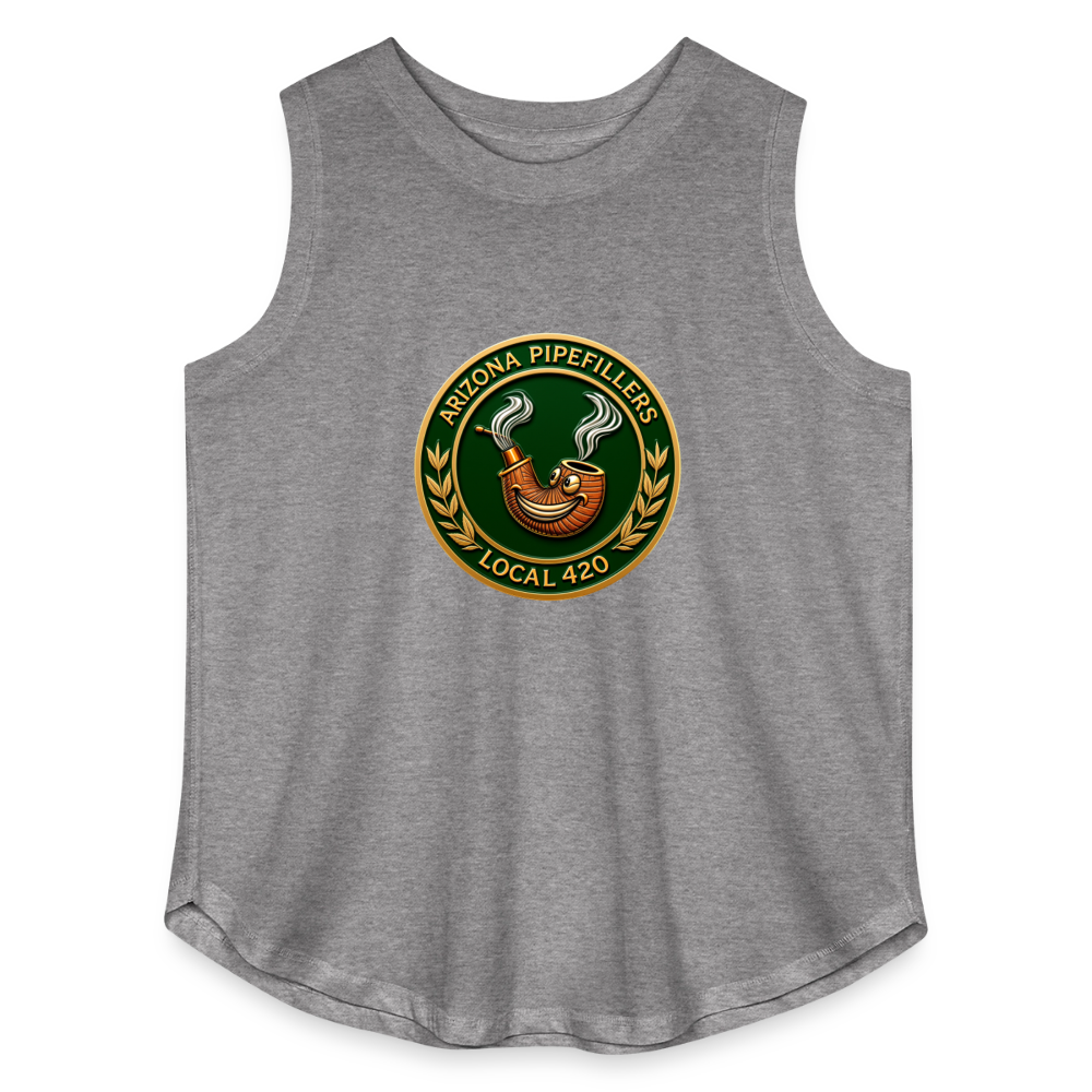 ARIZONIA PIPEFILLERS LOCAL 420 Women's Curvy Relaxed Tank Top - granite heather 