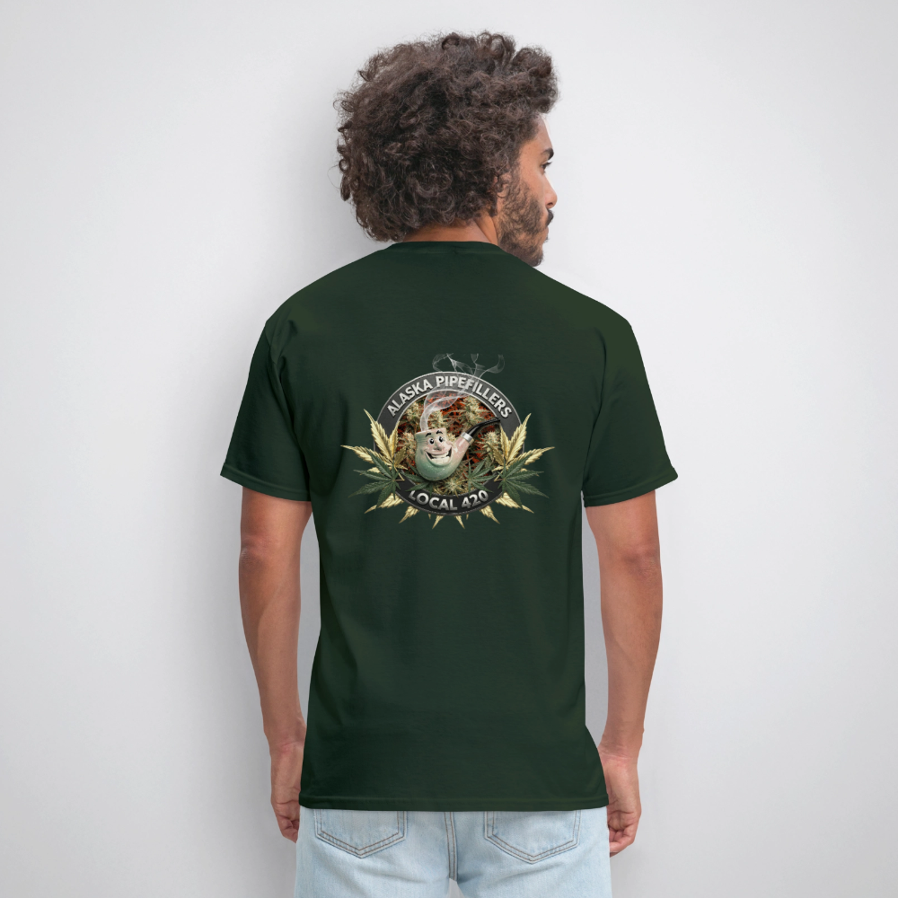 ALASKA PIPEFILLERS LOCAL 420 F/B DESIGN Men's T-Shirt - forest green