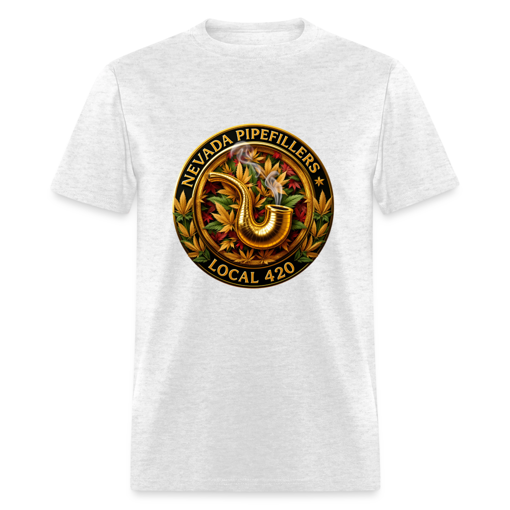 NEVADA PIPEFILLERS LOCAL 420  Men's T-Shirt - light heather gray
