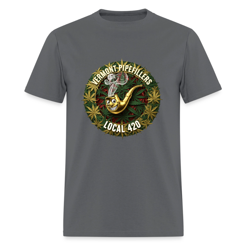 VERMONT PIPEFILLERS LOCAL 420  F/B DESIGN Men's T-Shirt - charcoal
