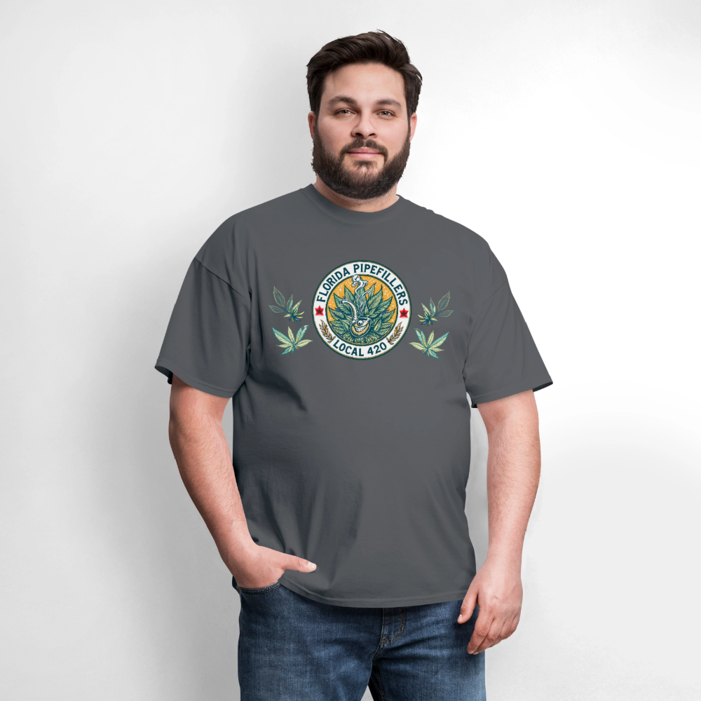 FLORIDA PIPEFILLERS LOCAL 420 F/B DESIGN Men's T-Shirt - charcoal