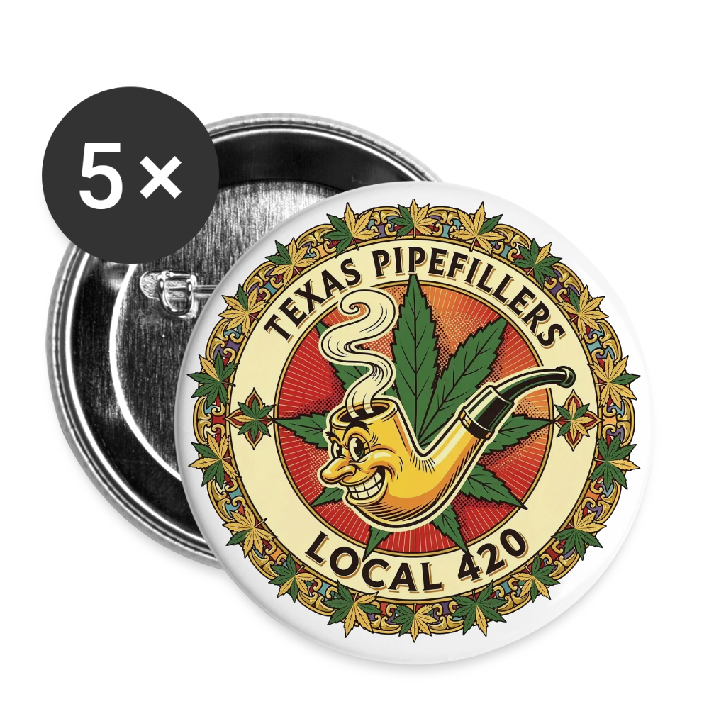 TEXAS PIPEFILLERS LOCAL 420 Union Buttons small 1'' (5-pack) - white