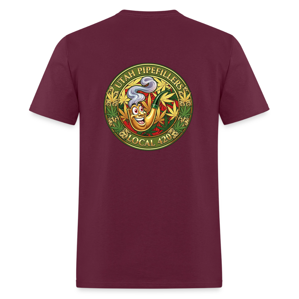 UTAH PIPEFILLERS LOCAL 420 F/B DESIGN Men's T-Shirt - burgundy
