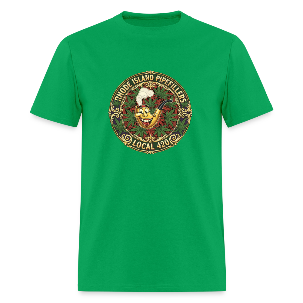 TEXAS PIPEFILLERS LOCAL 420 Men's T-Shirt - bright green