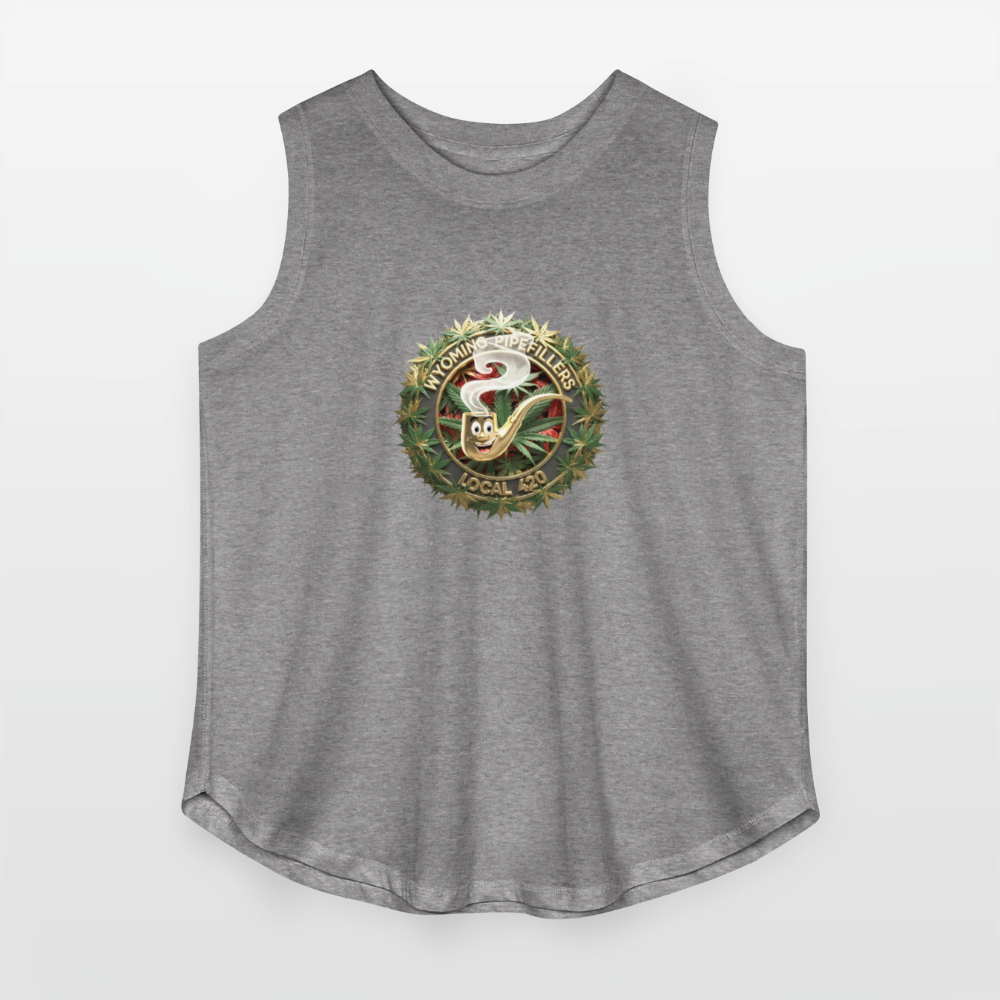 WYOMING PIPEFILLERS LOCAL 420 F/B DESIGN Women's Curvy Relaxed Tank Top - granite heather 
