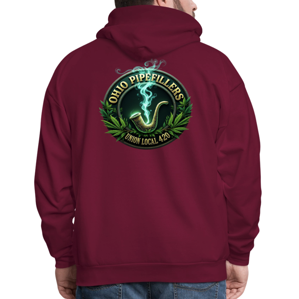 OHIO PIPEFILLERS UNION LOCAL 420 F/B DESIGNS Men's Hoodie - burgundy