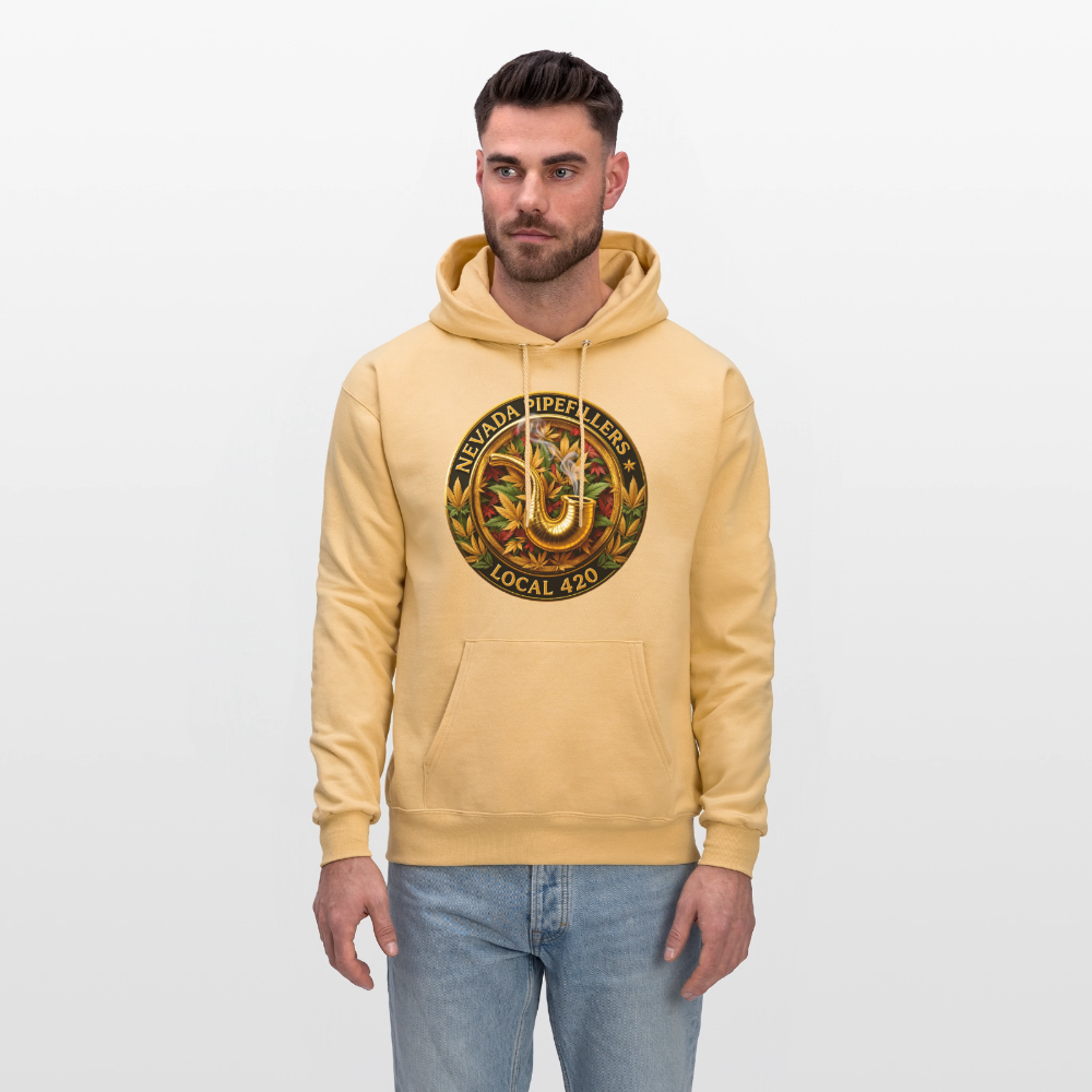 NEVADA PIPEFILLERS LOCAL 420  F/B DESIGN Men's Hoodie - light gold 