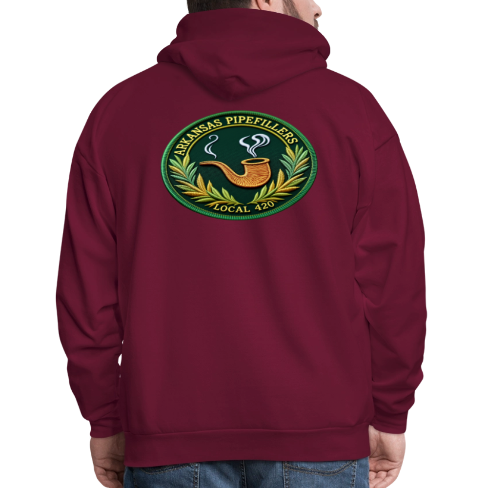 ARKANSAS PIPEFILLERS LOCAL 420 F/B EMBLEMS  Men's Hoodie - burgundy