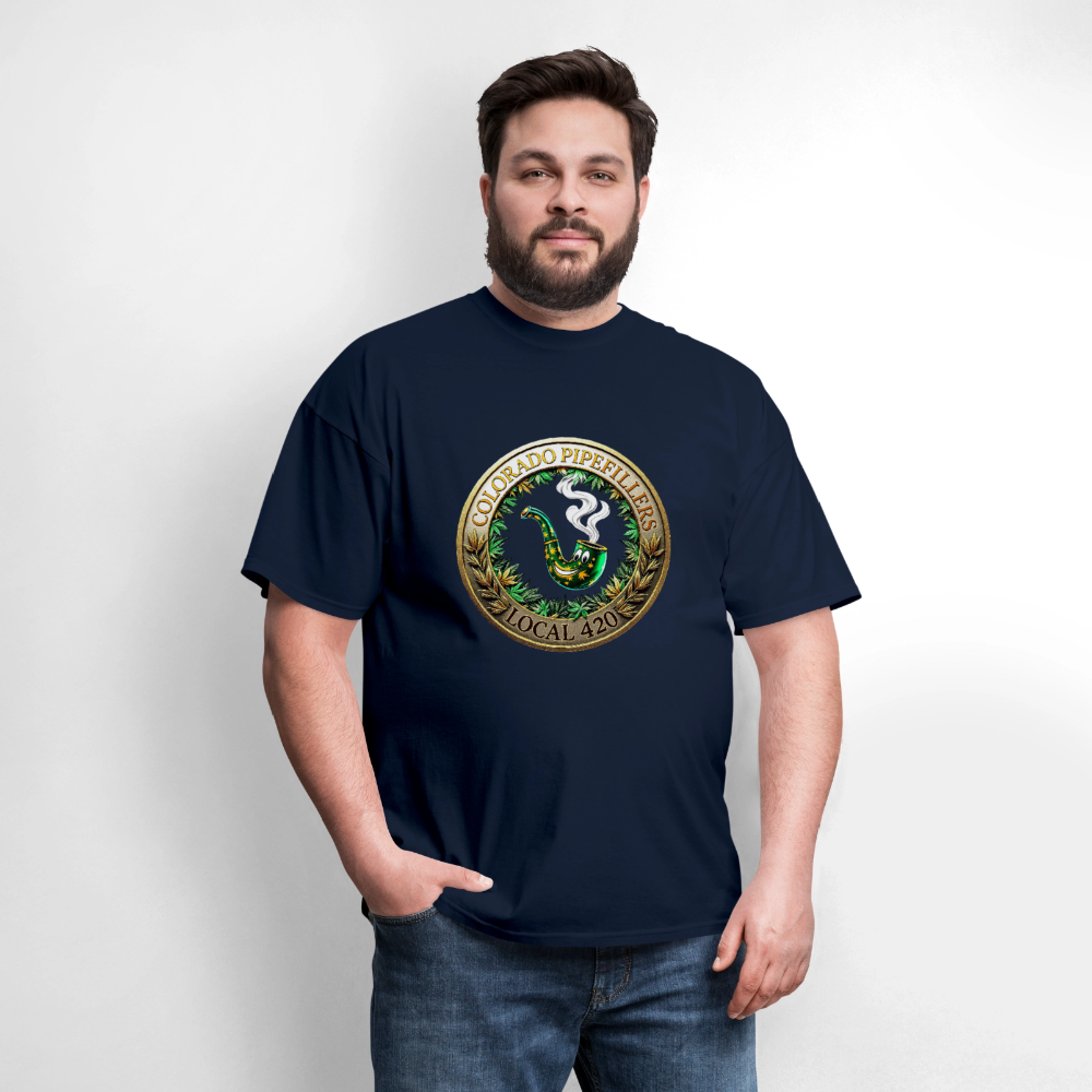 COLORADO PIPEFILLERS LOCAL 420  Men's T-Shirt - navy