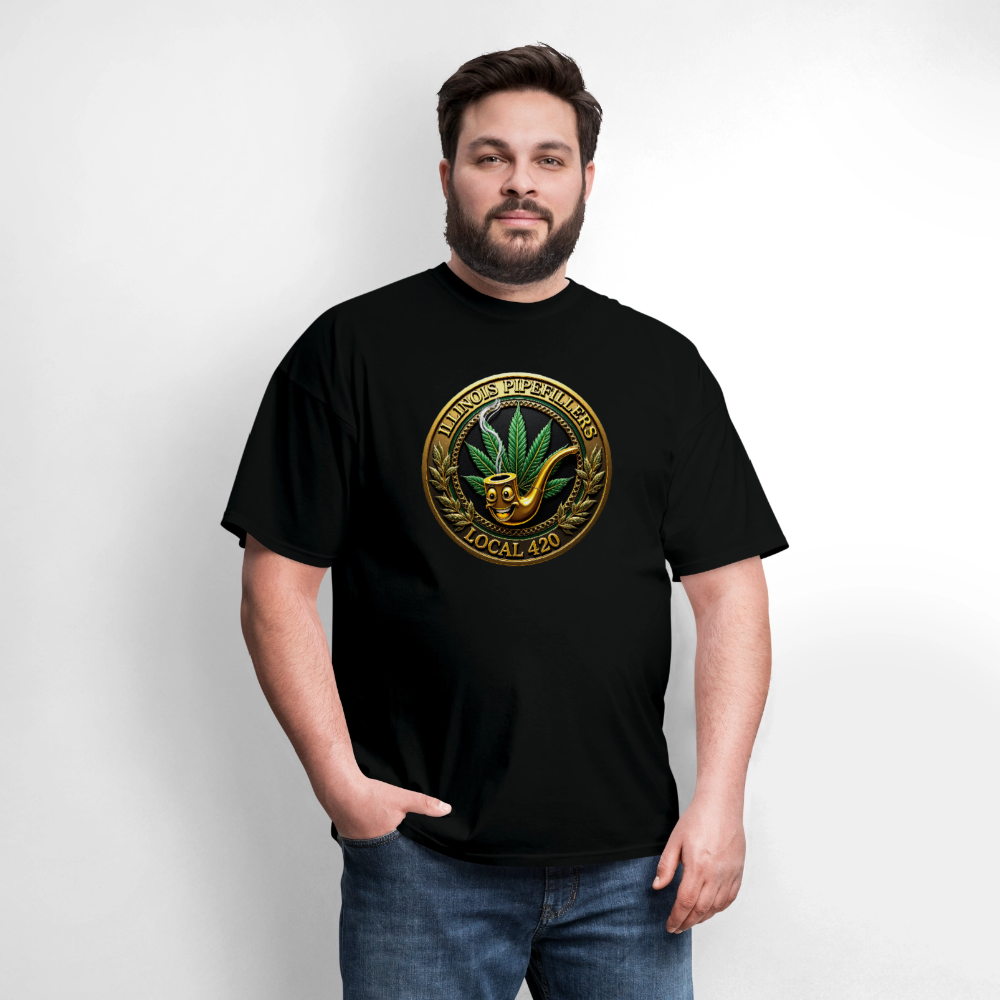 ILLINOIS PIPEFILLERS LOCAL 420 Men's T-Shirt | - black
