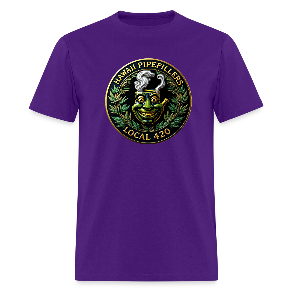 HAWAII PIPEFILLERS LOCAL 420 F/B DESIGN  Men's T-Shirt - purple