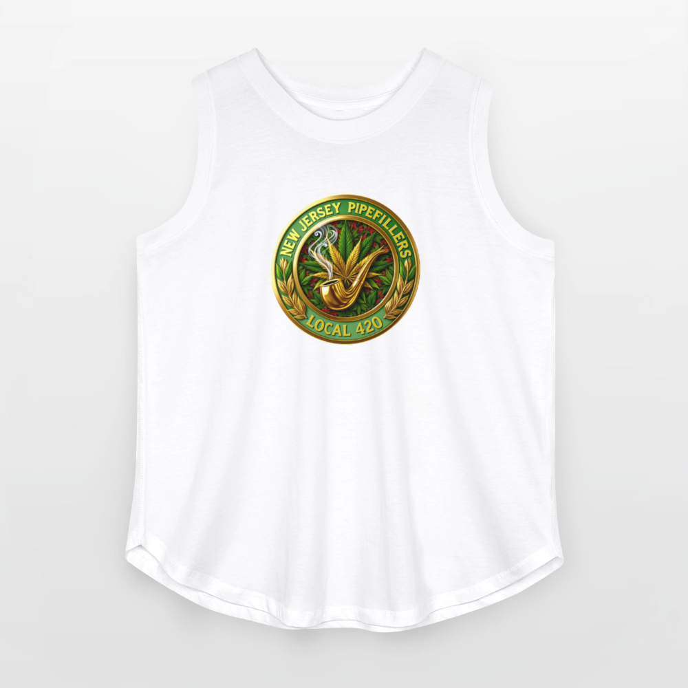 NEW JERSEY PIPEFILLERS LOCAL 420 Women's Curvy Relaxed Tank Top - white