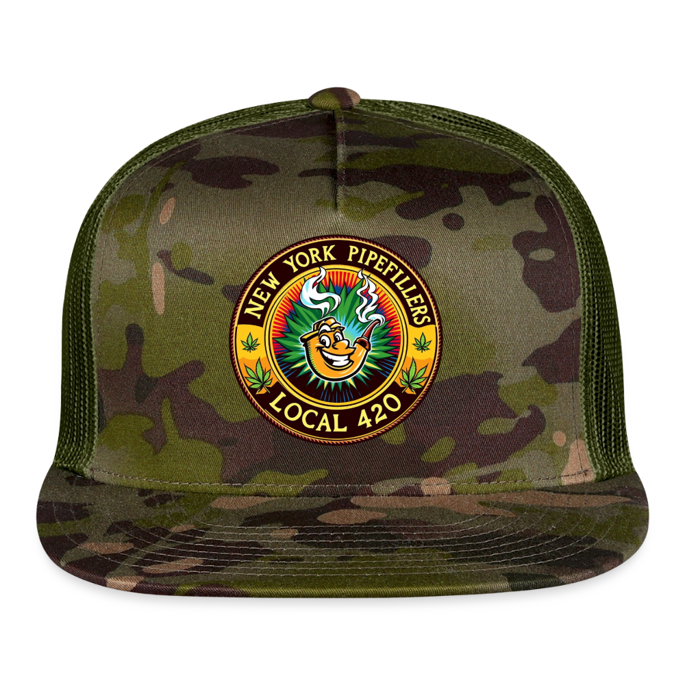 NEW YORK PIPEFILLERS LOCAL 420 CAMO Trucker Hat - MultiCam\green