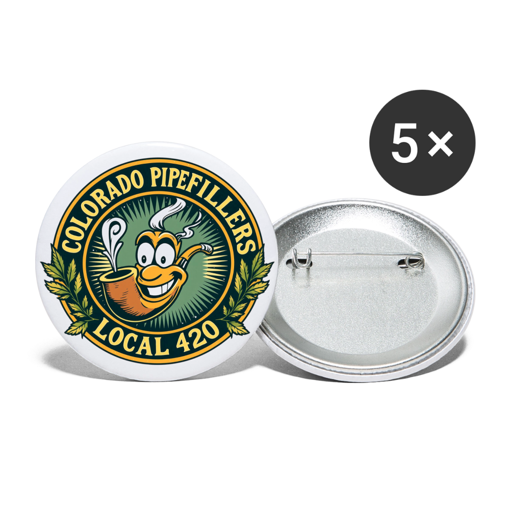 COLORADO PIPEFILLERS LOCAL 420 Union Buttons small 1'' (5-pack) 3 - white