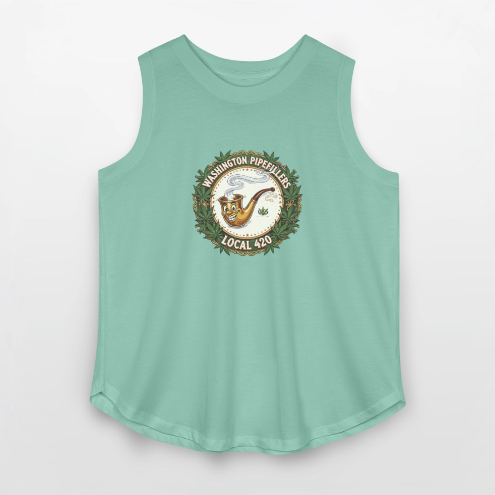 WASHINGTON PIPEFILLERS LOCAL 420 Women's Curvy Relaxed Tank Top - saltwater