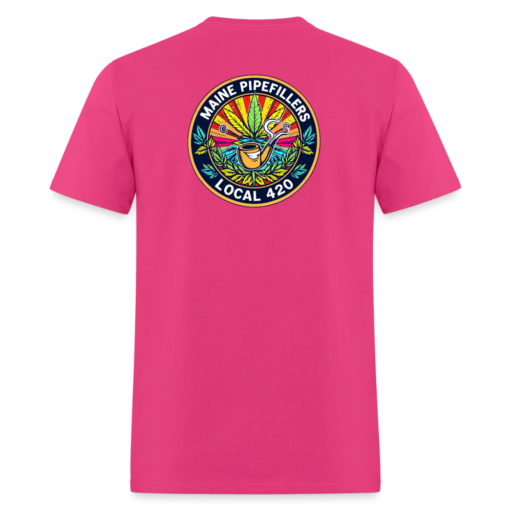 MAINE PIPEFILLERS LOCAL 420 2 EMBLEM Men's T-Shirt - fuchsia