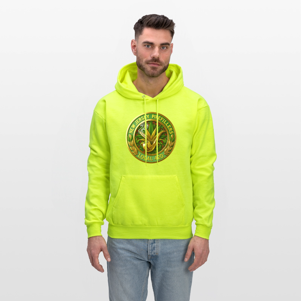 NEW JERSEY PIPEFILLERS LOCAL 420 Men's Hoodie - safety green