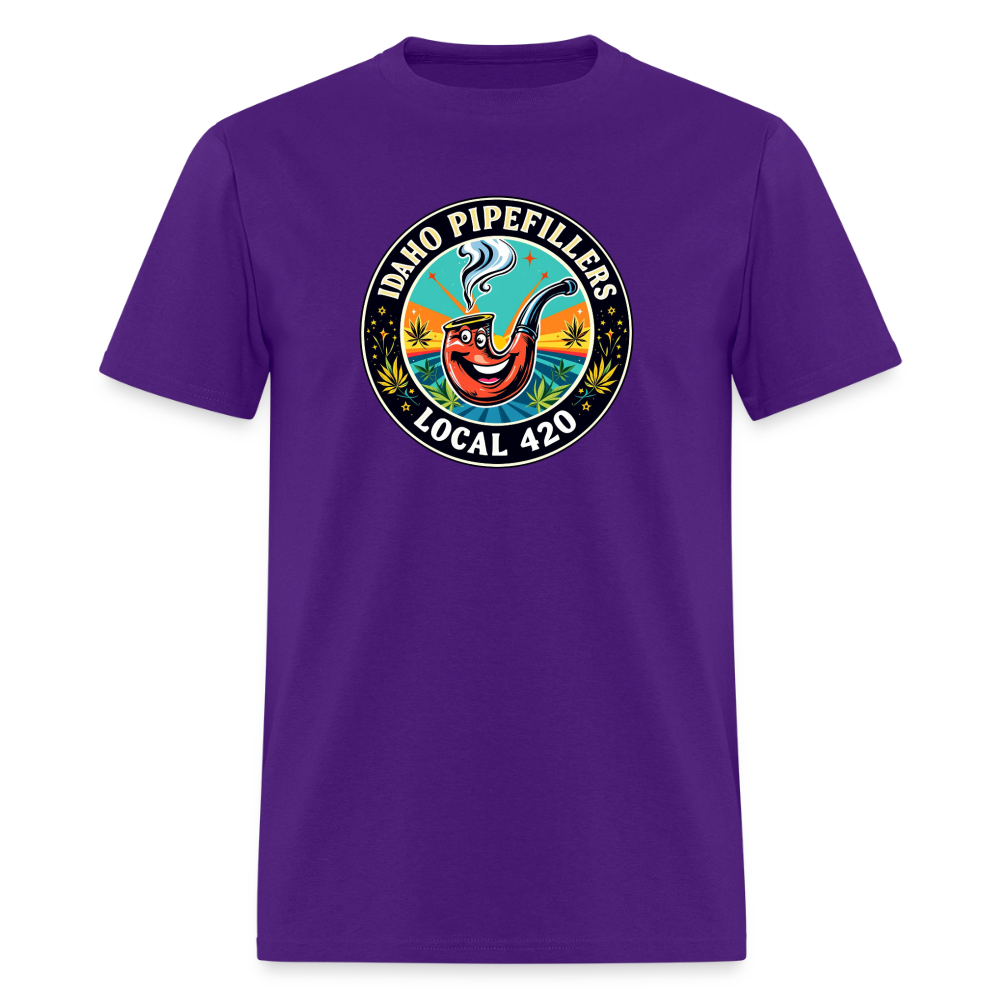IDAHO PIPEFILLERS LOCAL 420 F/B DESIGN Men's T-Shirt - purple