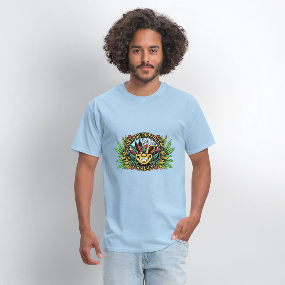 MISSOURI PIPEFILLERS LOCAL 420 Dog Bandana Men's T-Shirt - powder blue