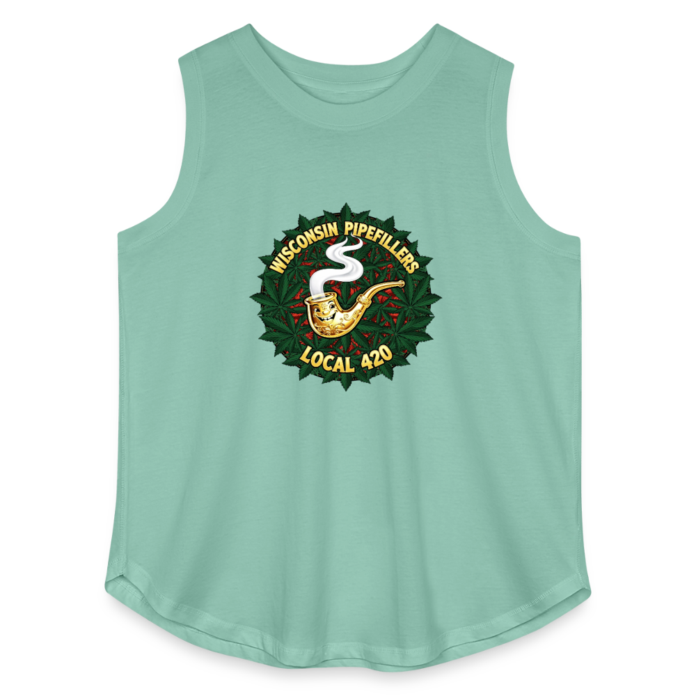 WISCONSIN PIPEFILLERS LOCAL 420 Women's Curvy Relaxed Tank Top - saltwater