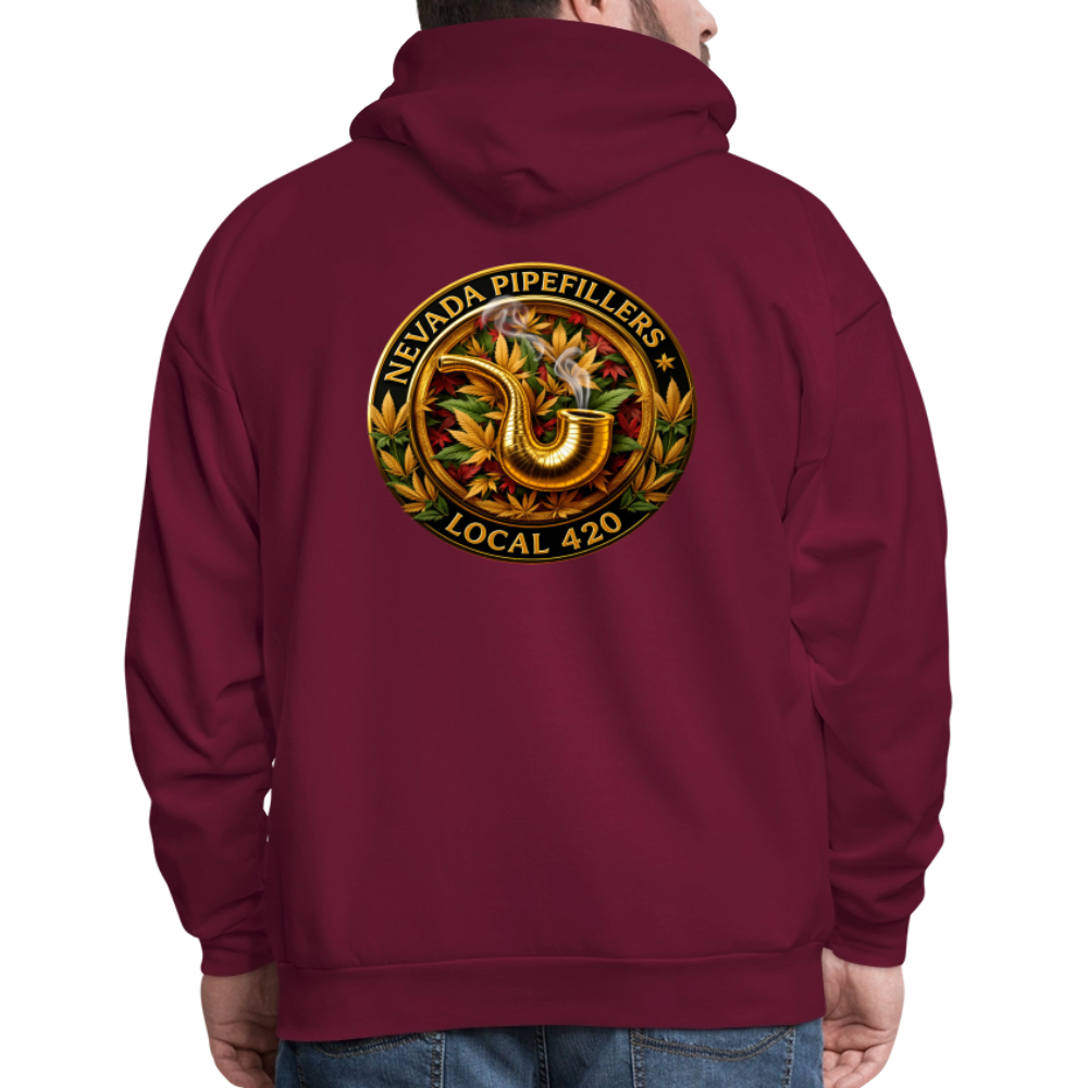 NEVADA PIPEFILLERS LOCAL 420  F/B DESIGN Men's Hoodie - burgundy