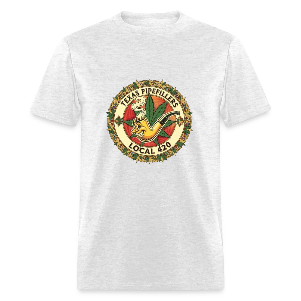 TEXAS PIPEFILLERS LOCAL 420  Men's T-Shirt - light heather gray