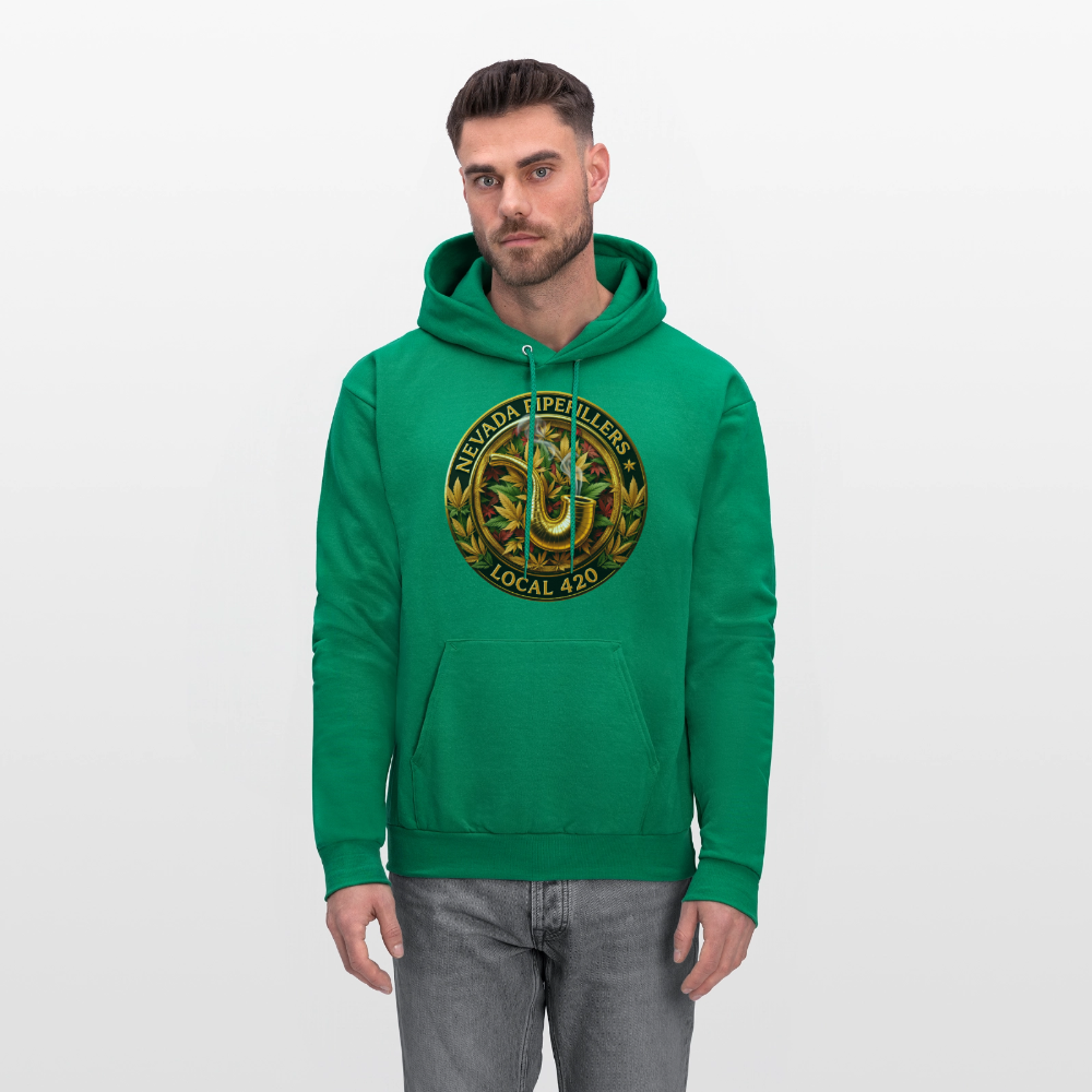 NEVADA PIPEFILLERS LOCAL 420  F/B DESIGN Men's Hoodie - kelly green