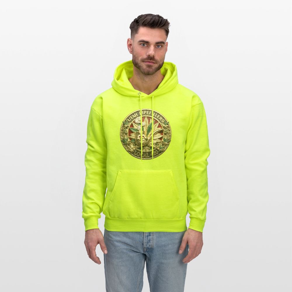 UTAH PIPEFILLERS LOCAL 420 F/B DESIGN Men's Hoodie - safety green