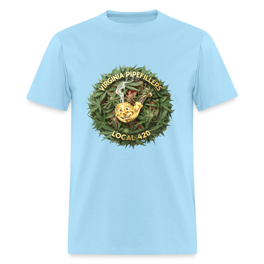 VIRGINIA PIPEFILLERS LOCAL 420 F/B DESIGN Men's T-Shirt - powder blue