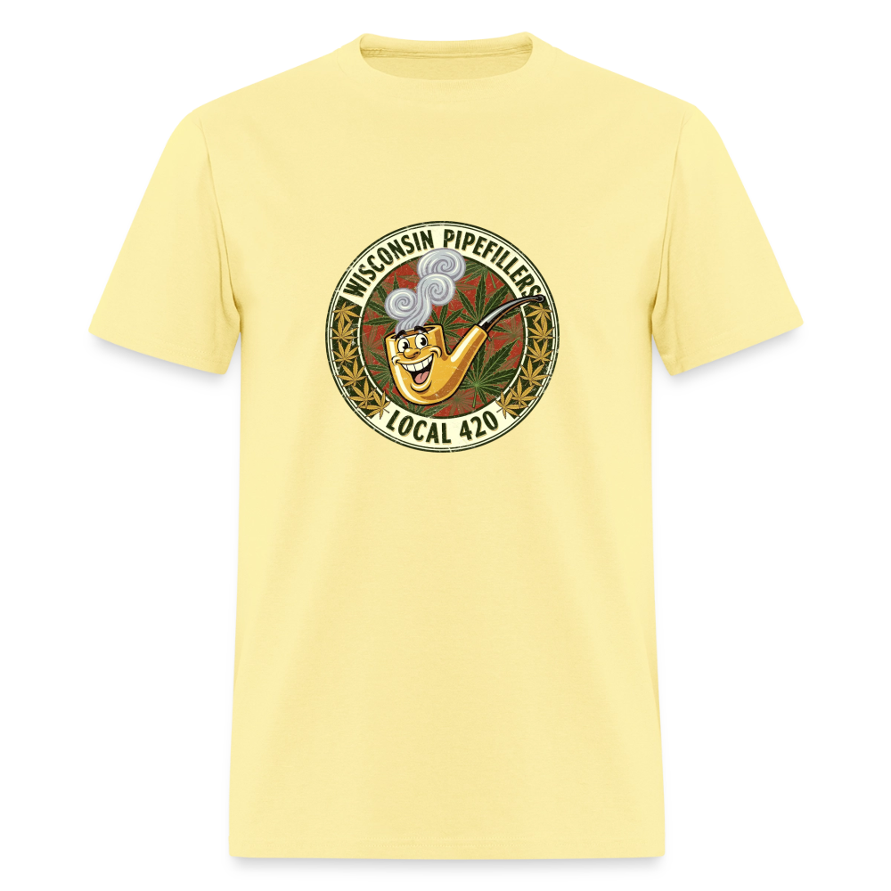 WISCONSIN PIPEFILLERS LOCL 420 F/B DESIGN Men's T-Shirt - cornsilk