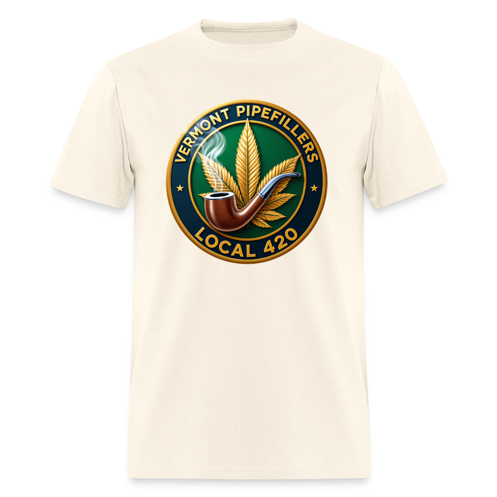 VERMONT PIPEFILLERS LOCAL 420 2 EMBLEM Men's T-Shirt - sweet cream heather
