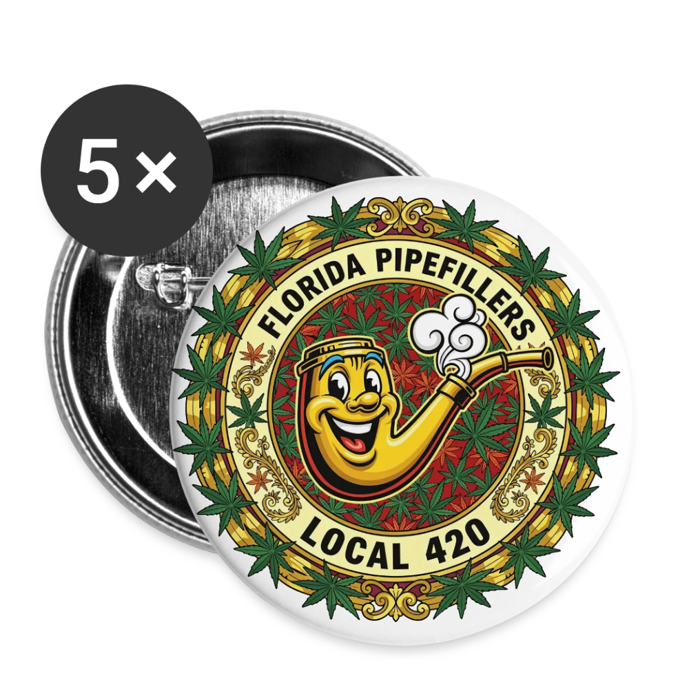 FLORIDA PIPEFILLERS LOCAL 420 Union Buttons small 1'' (5-pack) 2 - white
