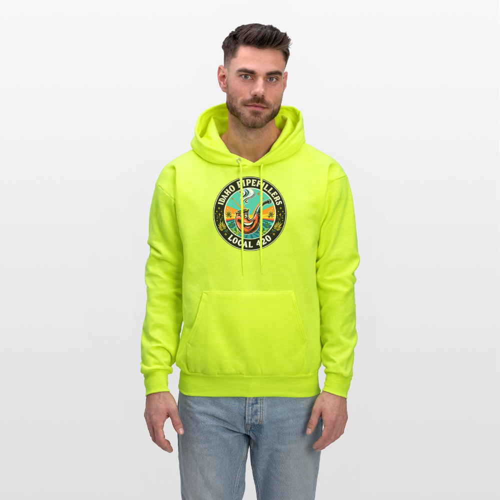 IDAHO PIPEFILLERS LOCAL 420 F/B DESIGN Men's Hoodie - safety green