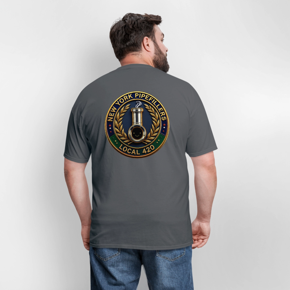 NEW YORK PIPEFILLERS LOCAL 420 F/B DESIGNS Men's T-Shirt - charcoal