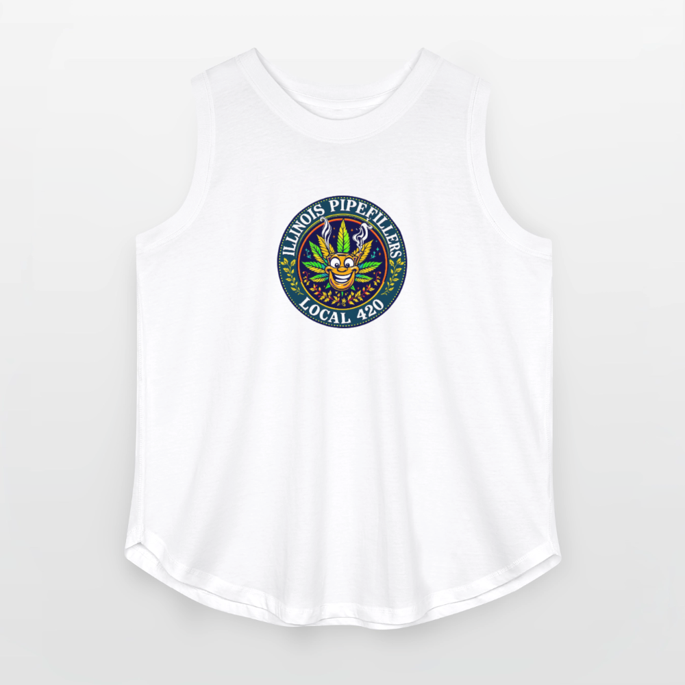 ILLINOIS PIPEFILLERS LOCAL 420 Women's Curvy Relaxed Tank Top - white