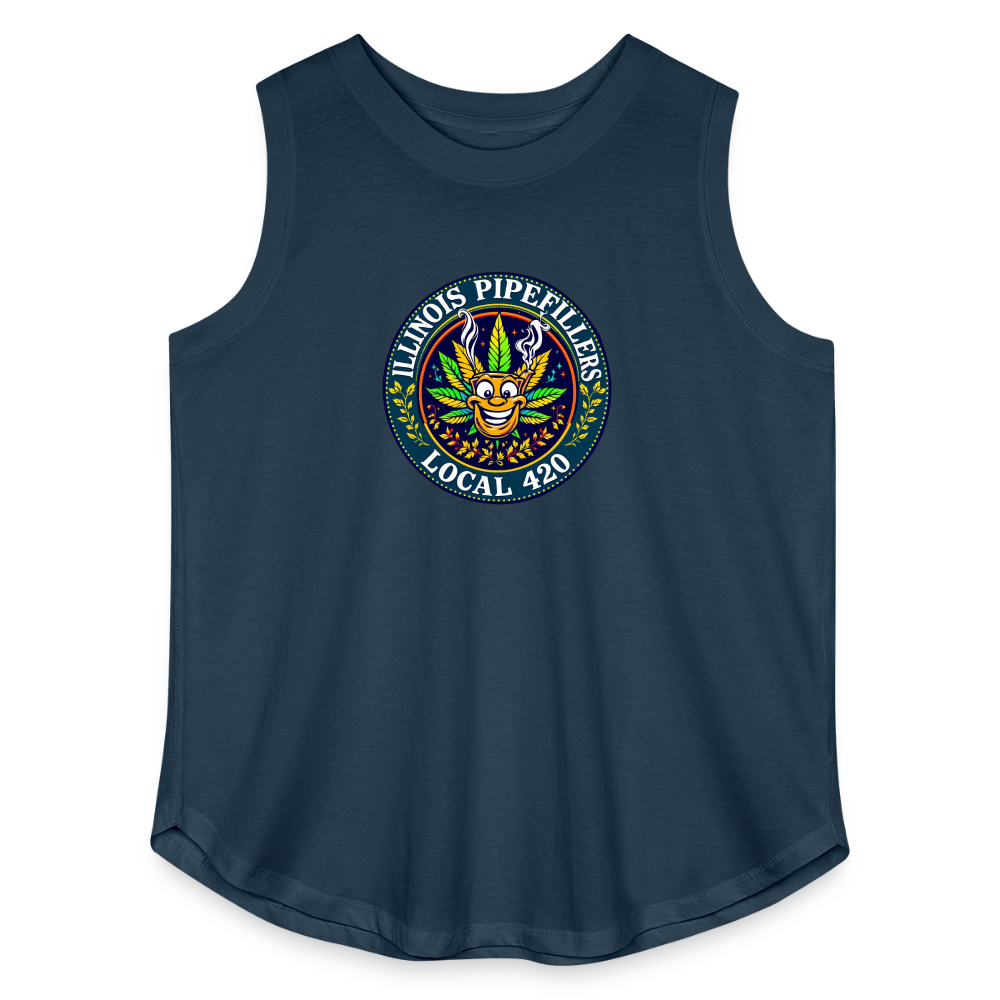 ILLINOIS PIPEFILLERS LOCAL 420 F/B DESIGN Women's Curvy Relaxed Tank Top - denim