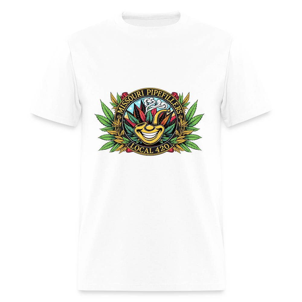 MISSOURI PIPEFILLERS LOCAL 420 Dog Bandana Men's T-Shirt - white