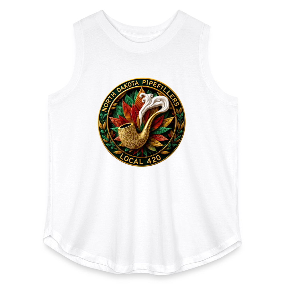 NORTH DAKOTA PIPEFILLERS LOCAL 420 Women's Curvy Relaxed Tank Top - white