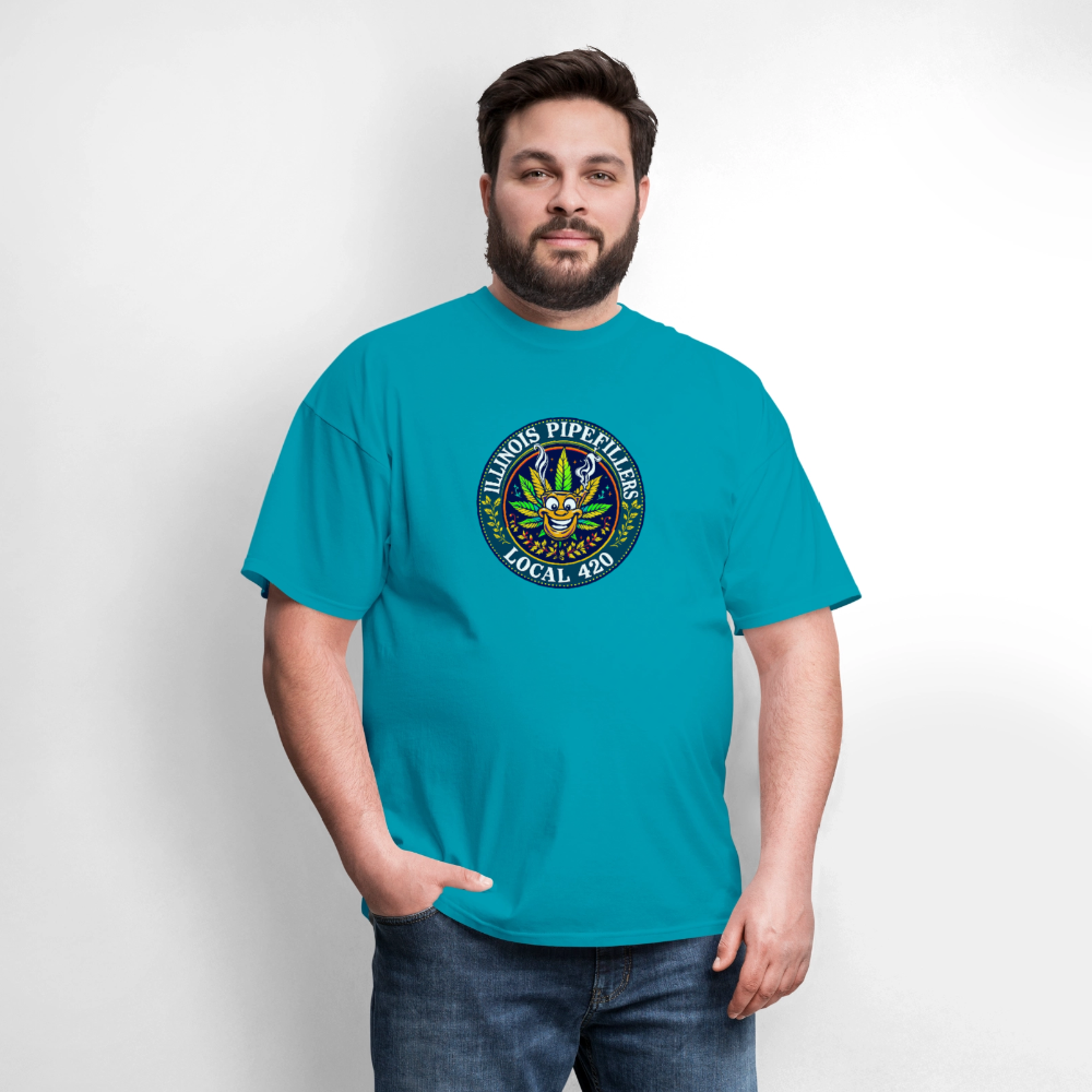 ILLINOIS PIPEFILLERS LOCAL 420 F/B DESIGN Men's T-Shirt - turquoise