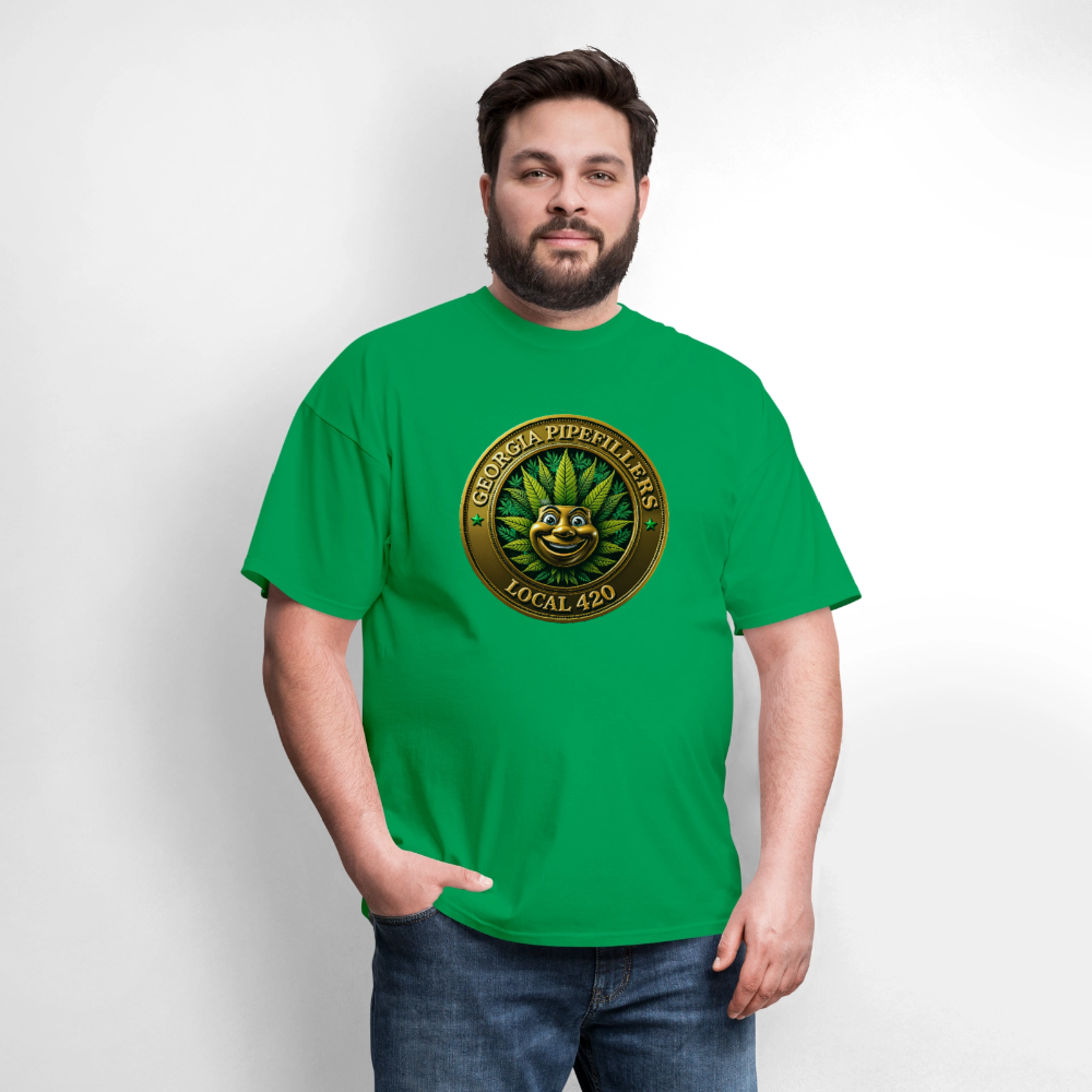 GEORGIA PIPEFILLERS LOCAL 420 Men's T-Shirt - bright green