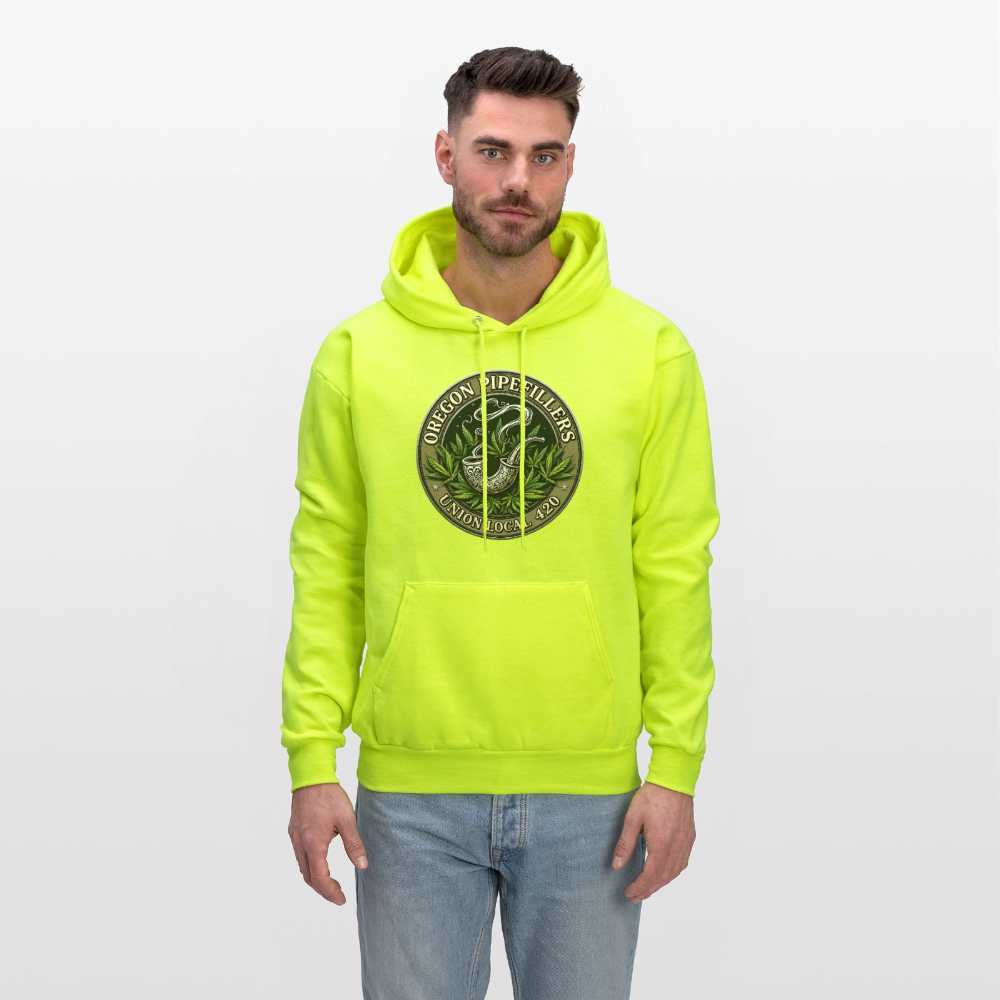 OREGON PIPEFILLERS LOCAL 420 Men's Hoodie - safety green