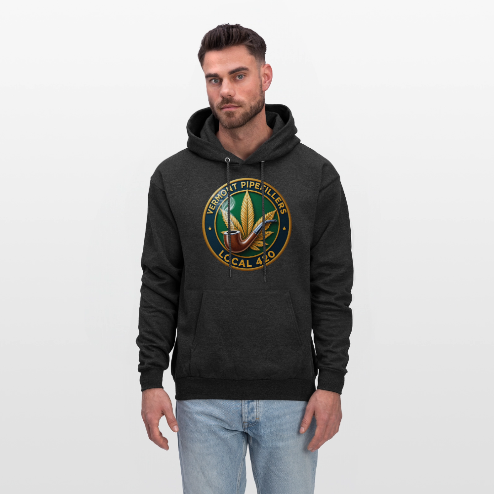 VERMONT PIPEFILLERS LOCAL 420 2 EMBLEM Men's Hoodie - charcoal grey