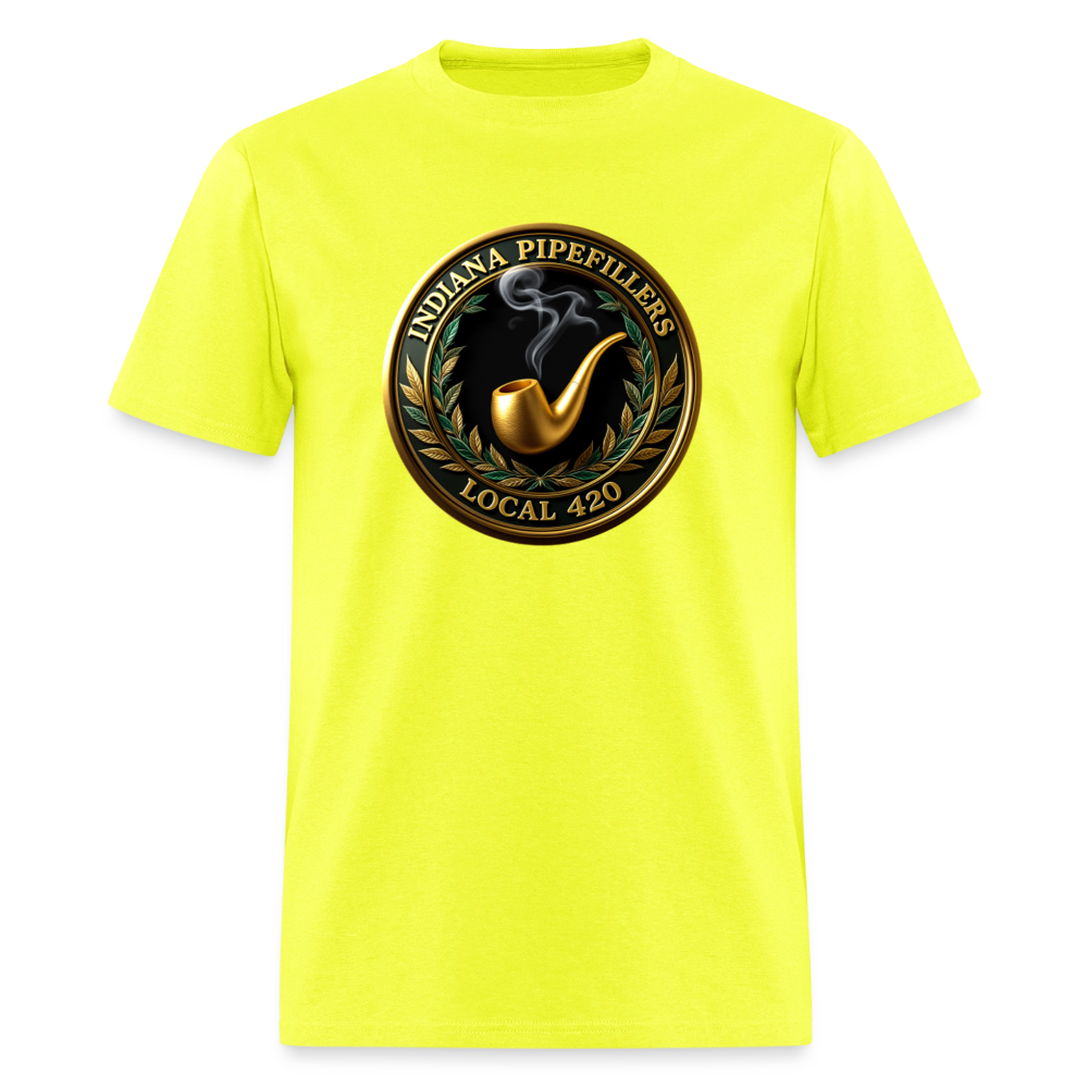 INDIANA PIPEFILLERS LOCAL 420 F/B DESIGN Men's T-Shirt - safety green