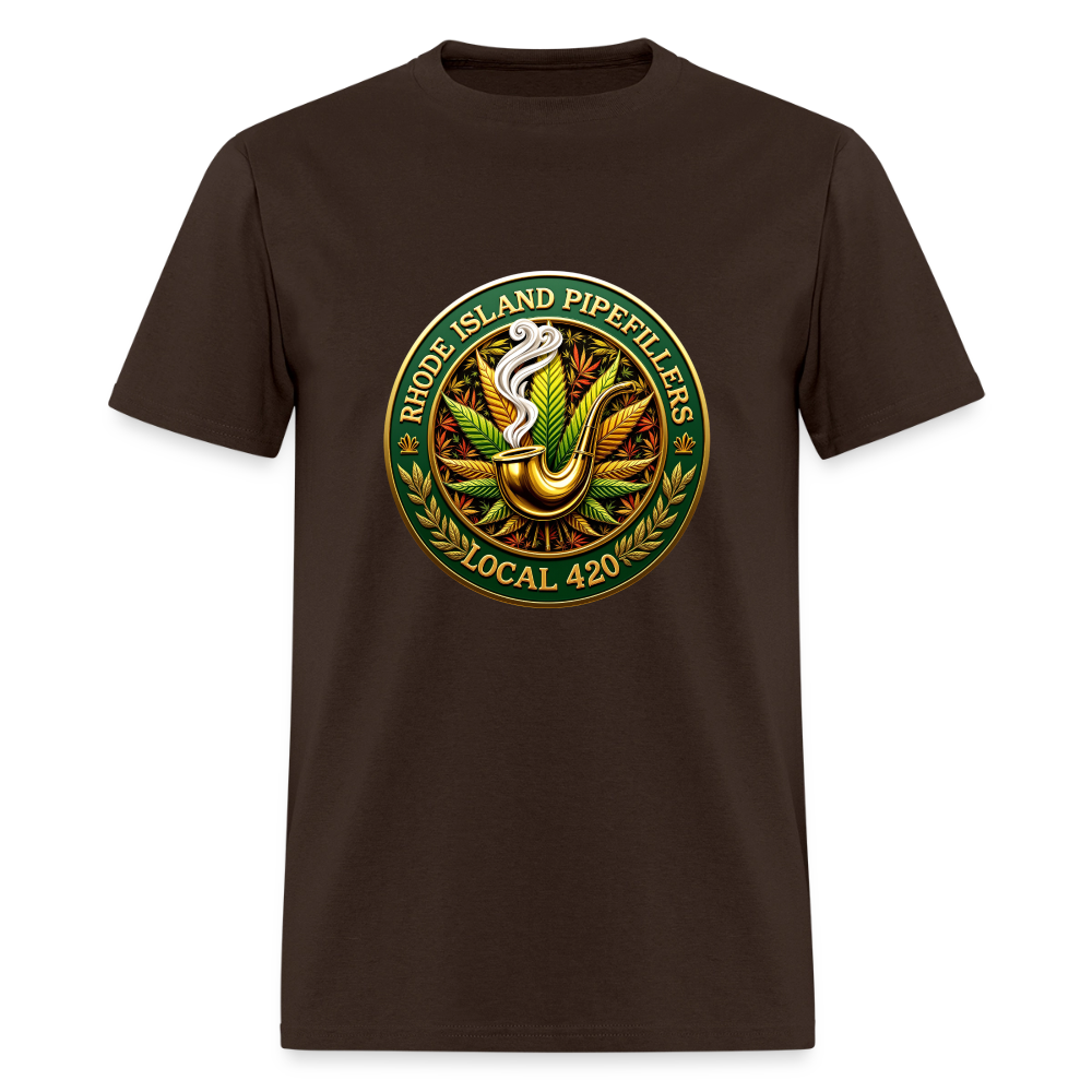 RHODE ISLAND PIPEFILLERS LOCAL 420 F/B DESIGNS Men's T-Shirt - brown