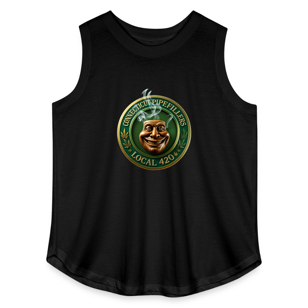 CONNECTICUT PIPEFILLERS LOCAL 420 Women's Curvy Relaxed Tank Top - black