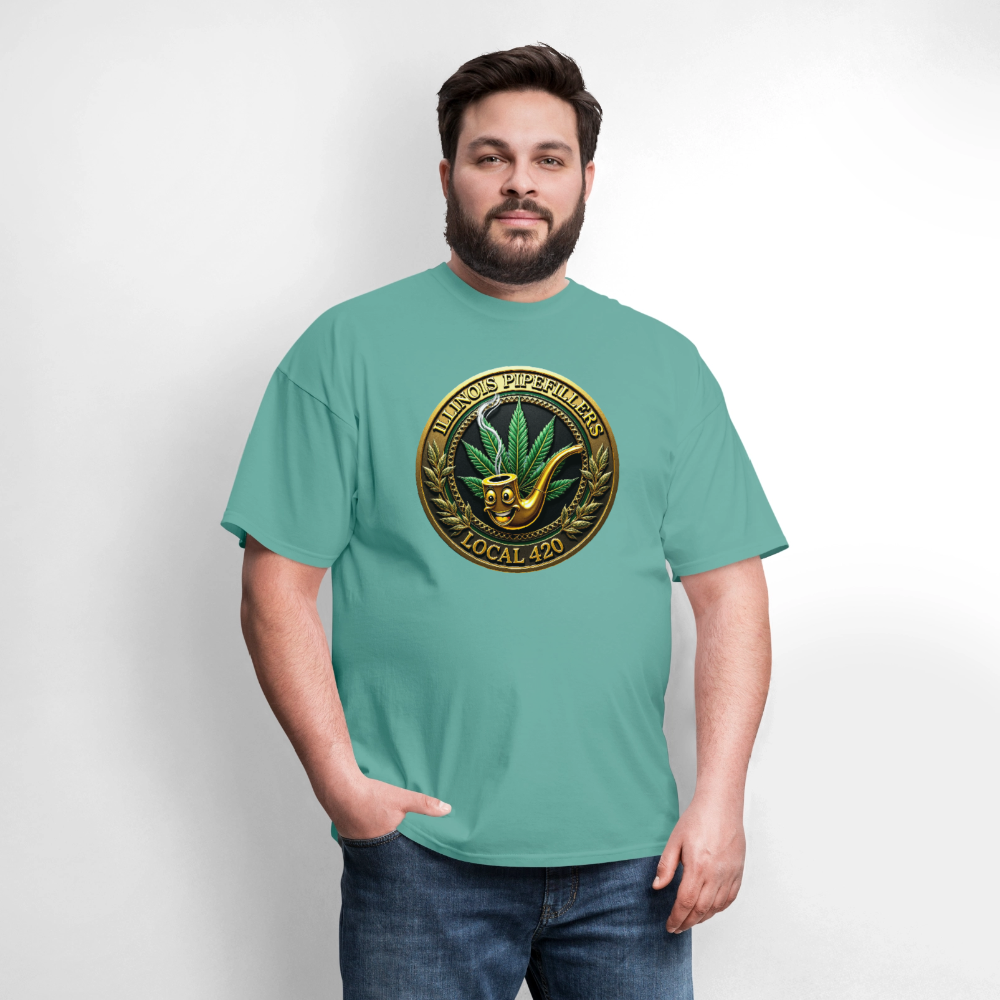 ILLINOIS PIPEFILLERS LOCAL 420 Men's T-Shirt - aquatic