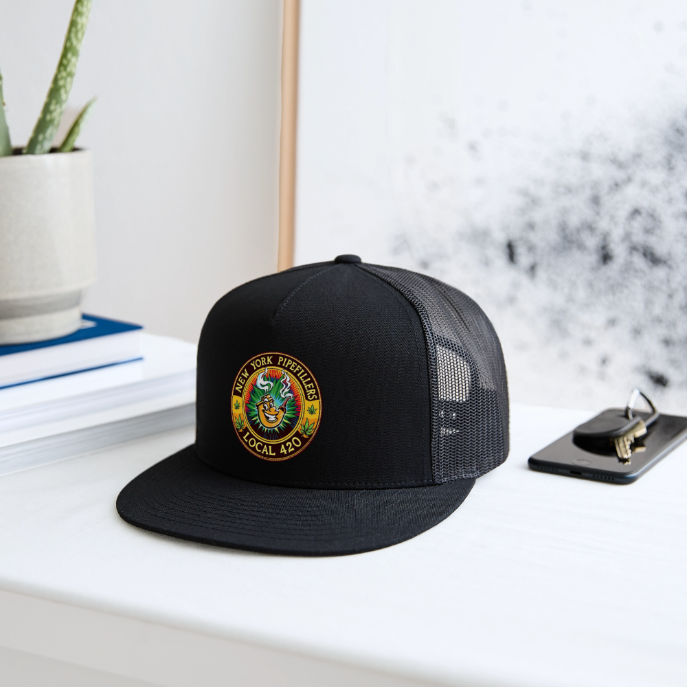 NEW YORK PIPEFILLERS LOCAL 420 Trucker Hat - black/black