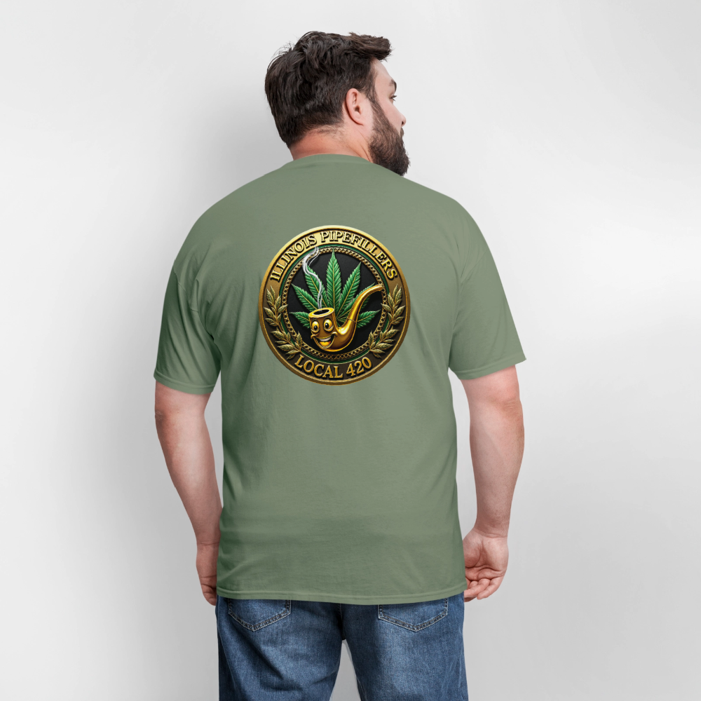 ILLINOIS PIPEFILLERS LOCAL 420 F/B DESIGN Men's T-Shirt - military green