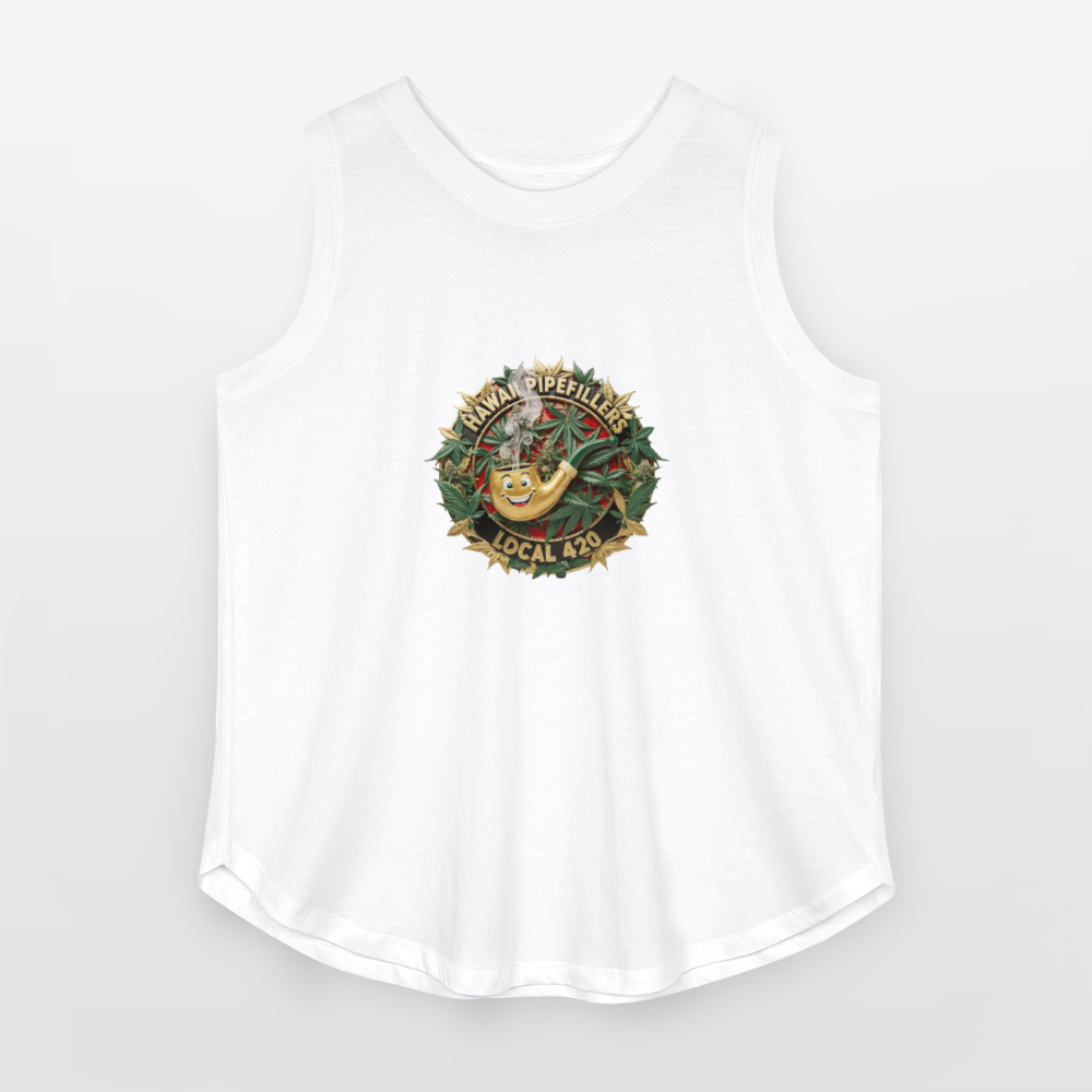 HAWAII PIPEFILLERS LOCAL 420 F/B DESIGN Women's Curvy Relaxed Tank Top - white